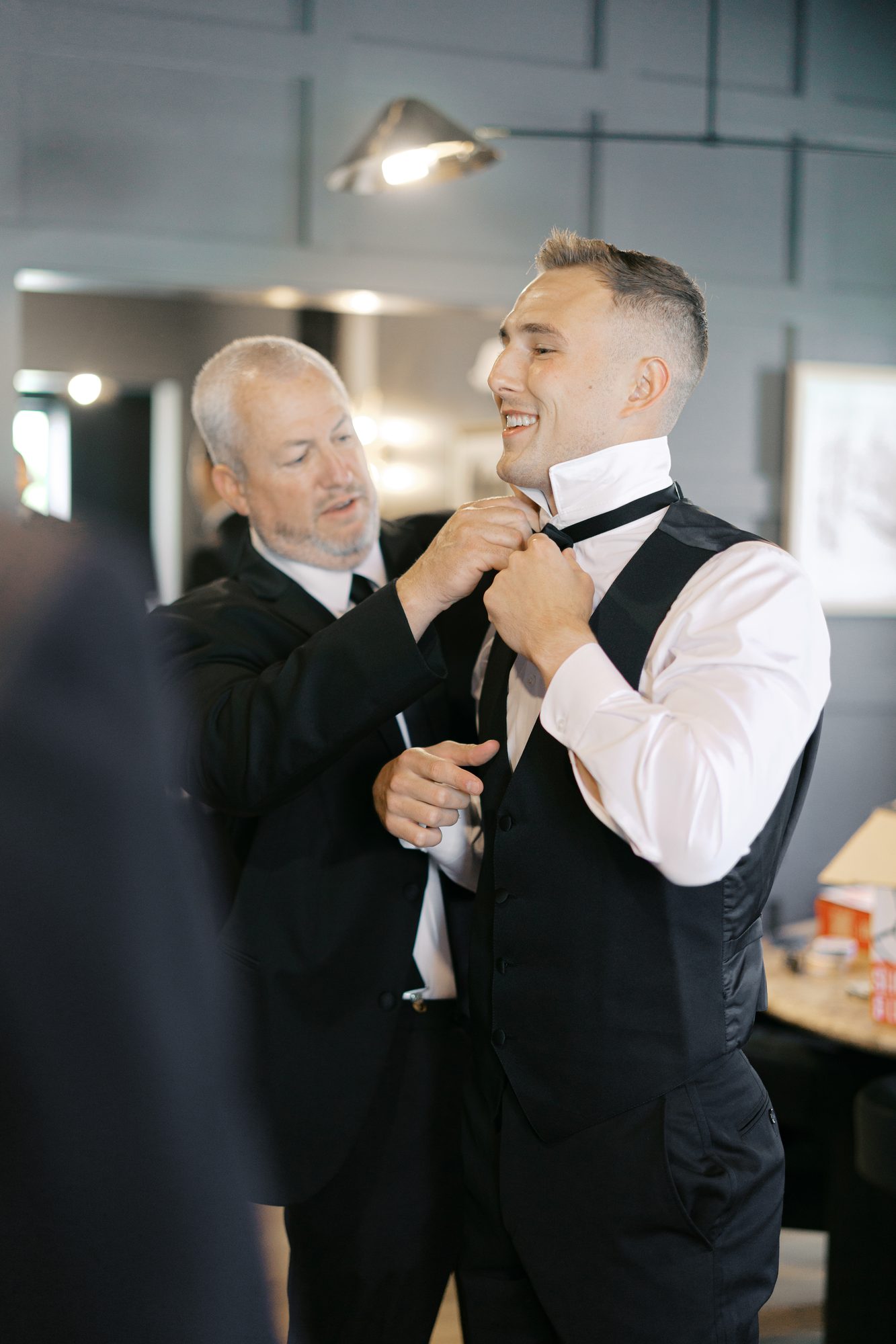 Groomsmen in the Melrose Abbey suites before the ceremony